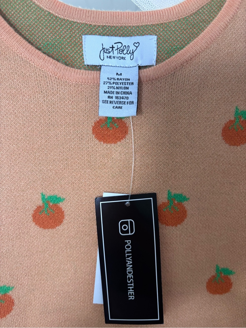 Peach Print Knit Tank Dress - Peach - Picture 2 of 9